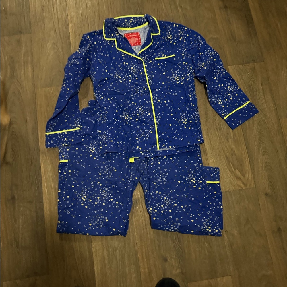 Xhilaration Blue Starry Pajama Set with Yellow Accents